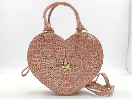 Vivienne Westwood Vivienne Croco Embossed Heart Bag Bag