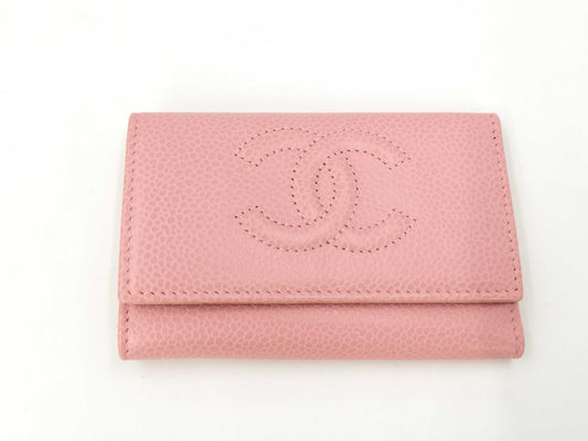 CHANEL Caviar Skin Coco Mark 6-Key Case Key Case/Key Holder