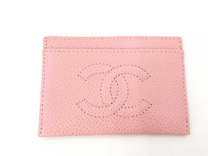 CHANEL Caviar Skin Coco Mark Card Case, Card Case, Pass Case, Business Card Case