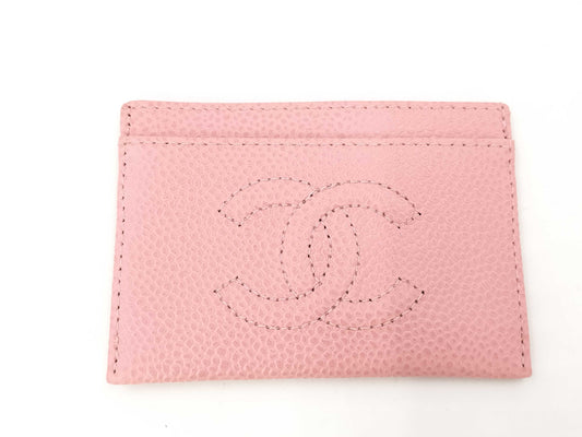CHANEL Caviar Skin Coco Mark Card Case, Card Case, Pass Case, Business Card Case