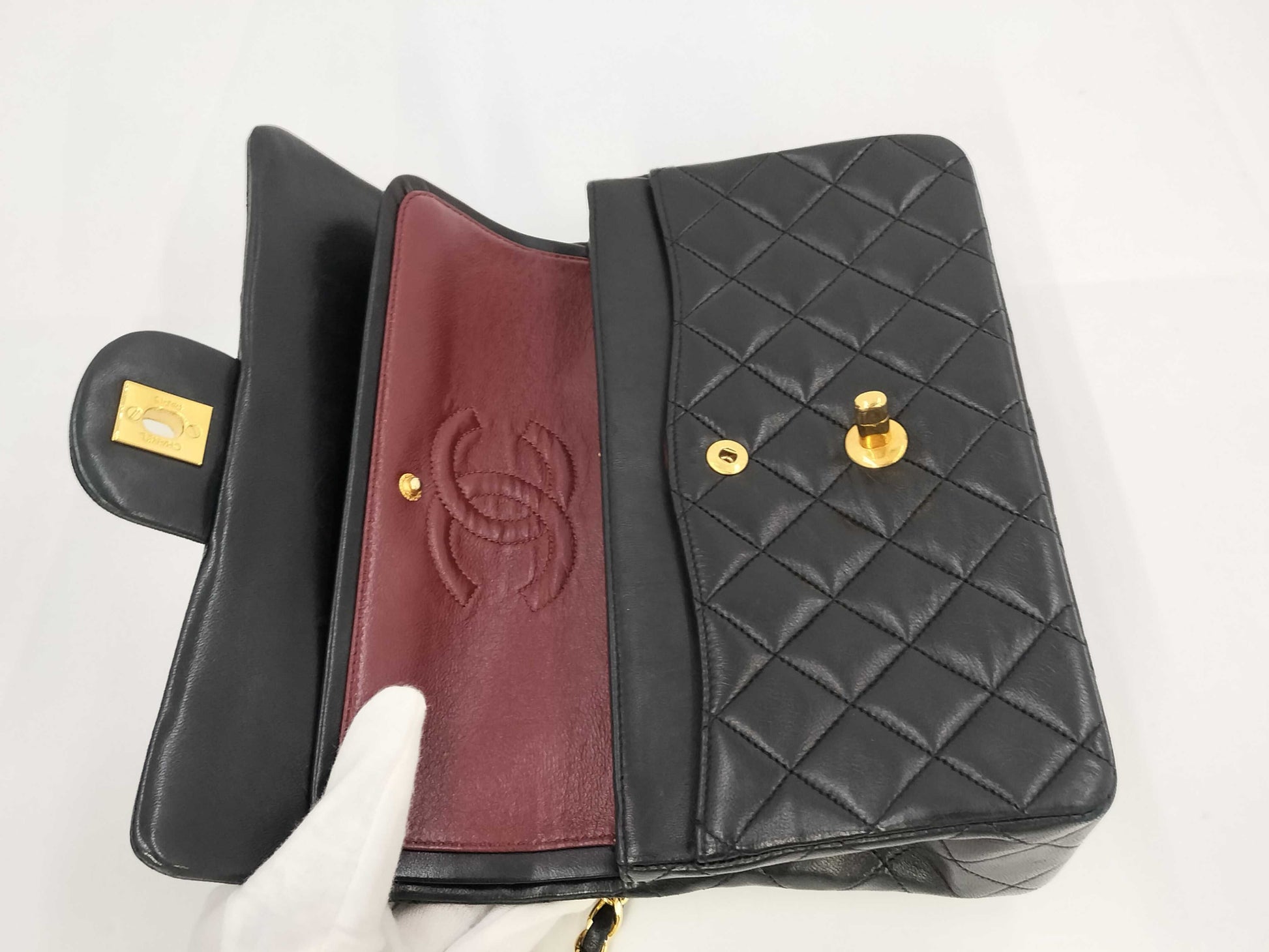 CHANEL Matelasse 23 Lambskin Chain Shoulder Bag with Double Flap, No. 1 Series