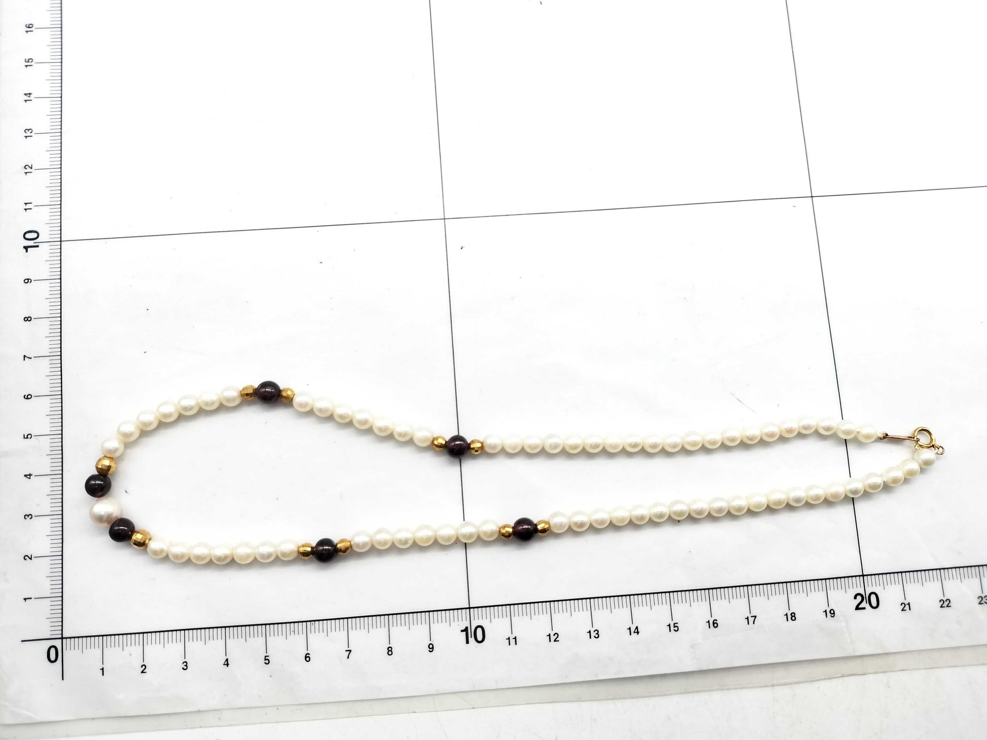 Colored Akoya Pearl Necklace, Diameter: Approx. 5.0mm-7.2mm, 18.9g, 18K Metal