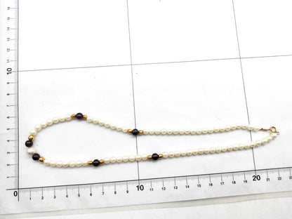 Colored Akoya Pearl Necklace, Diameter: Approx. 5.0mm-7.2mm, 18.9g, 18K Metal