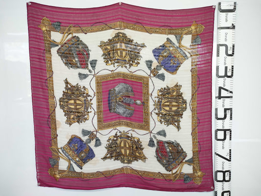 HERMES Carré 90 Vintage Saddlery Crown Scarf
