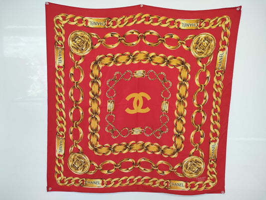 CHANEL 31RUE CAMBON Chain Pattern Scarf