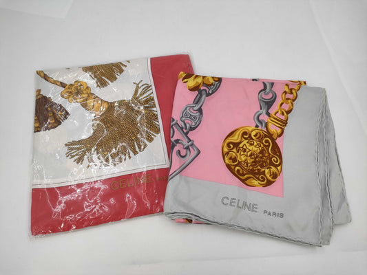 CELINE Large Scarf and Handkerchief Set of 2