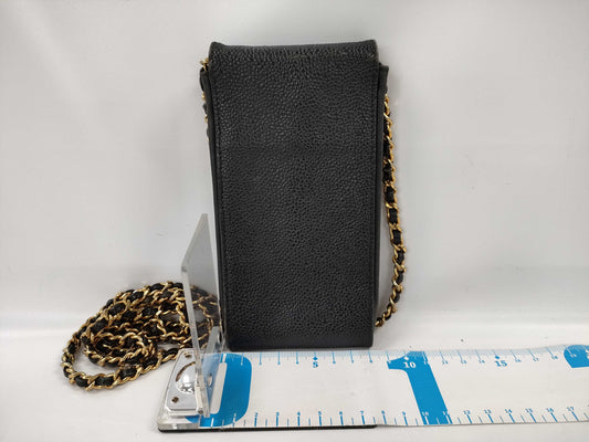 CHANEL Caviar Skin Chain Pouch Shoulder Bag