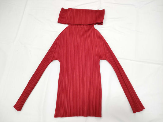 ISSEY MIYAKE Pleats Please Turtleneck Long Sleeve Top