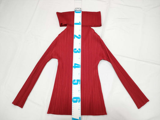 ISSEY MIYAKE Pleats Please Turtleneck Long Sleeve Top