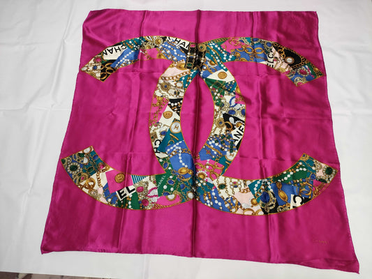 CHANEL Coco Mark Coco Scarf Jewelry Pattern Scarf
