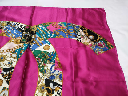 CHANEL Coco Mark Coco Scarf Jewelry Pattern Scarf