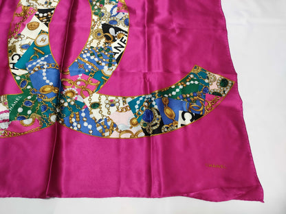 CHANEL Coco Mark Coco Scarf Jewelry Pattern Scarf