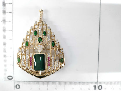 Total length 9.86/2.07ct, R 0.46ct, D 2.59ct, K18, 43.2g, Brooch 
