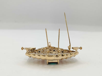 Total length 9.86/2.07ct, R 0.46ct, D 2.59ct, K18, 43.2g, Brooch 