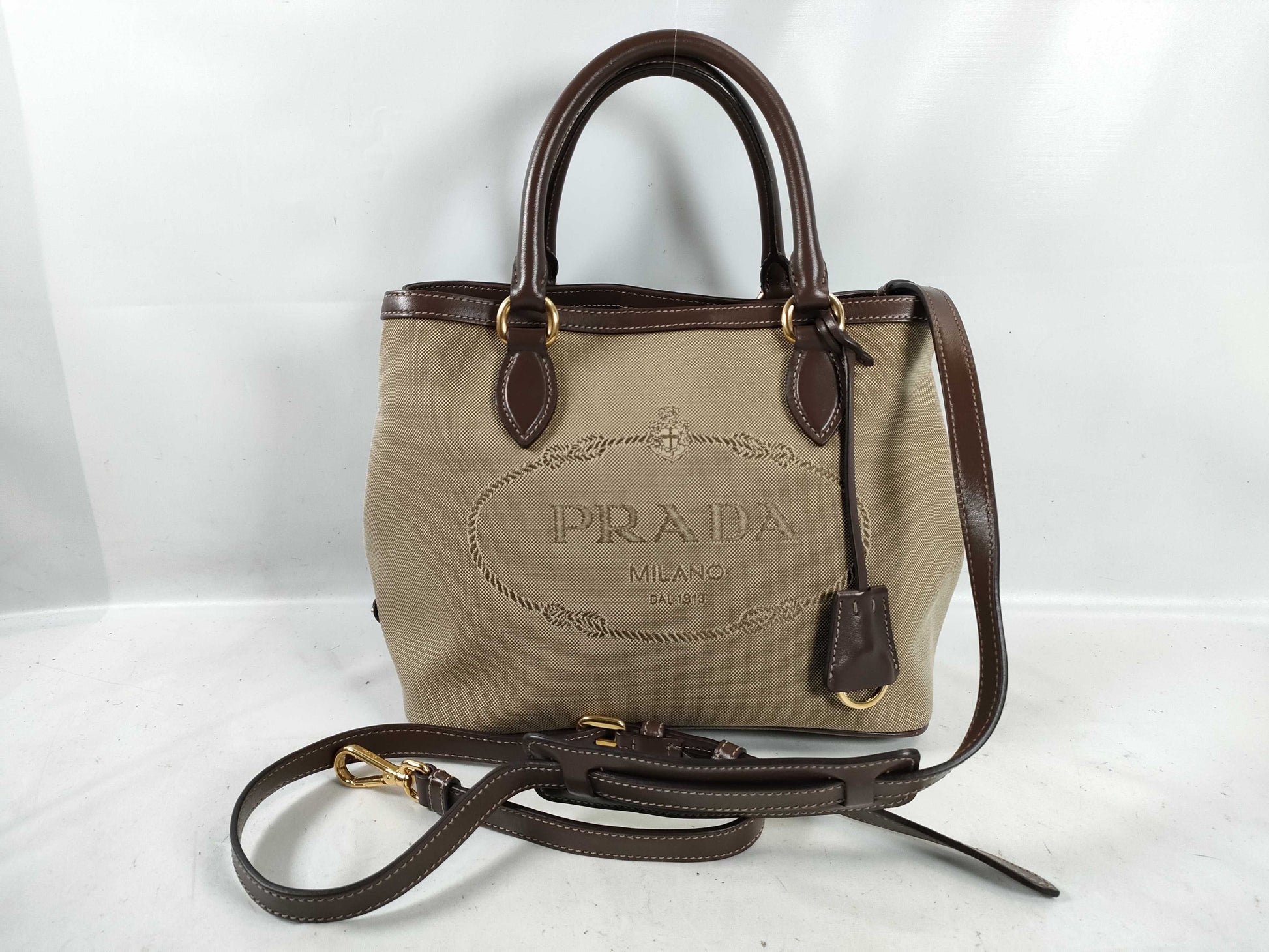 PRADA Logo Jacquard Bag 1BA172 Handbag