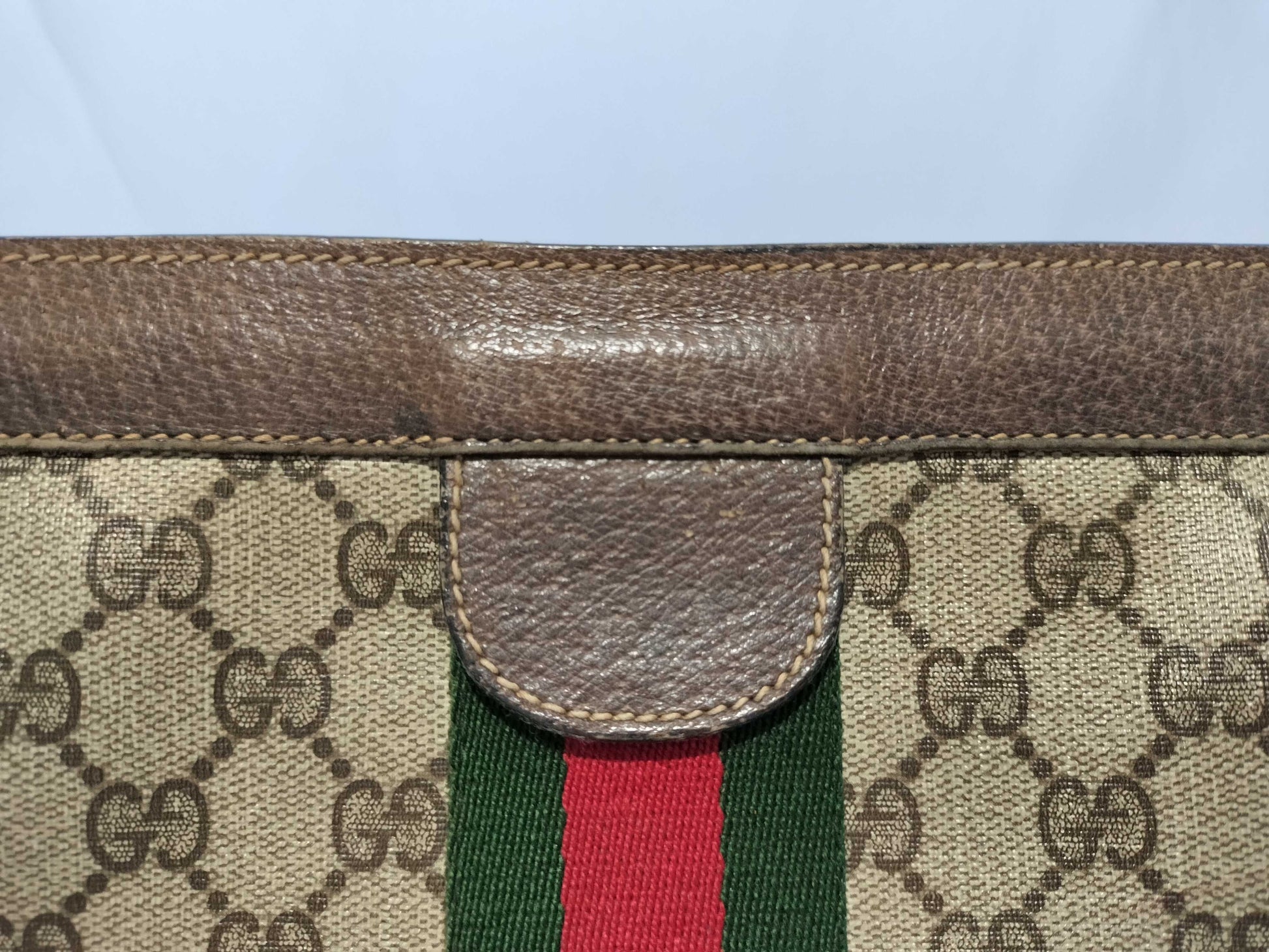 GUCCI GG PVC GG Pattern Sherry Line Clutch Bag