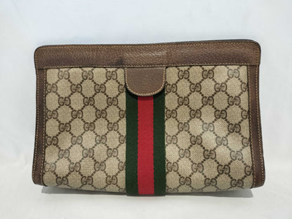GUCCI GG PVC GG Pattern Sherry Line Clutch Bag