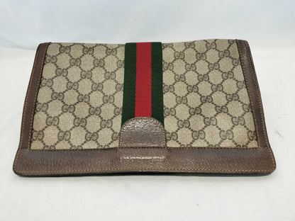 GUCCI GG PVC GG Pattern Sherry Line Clutch Bag