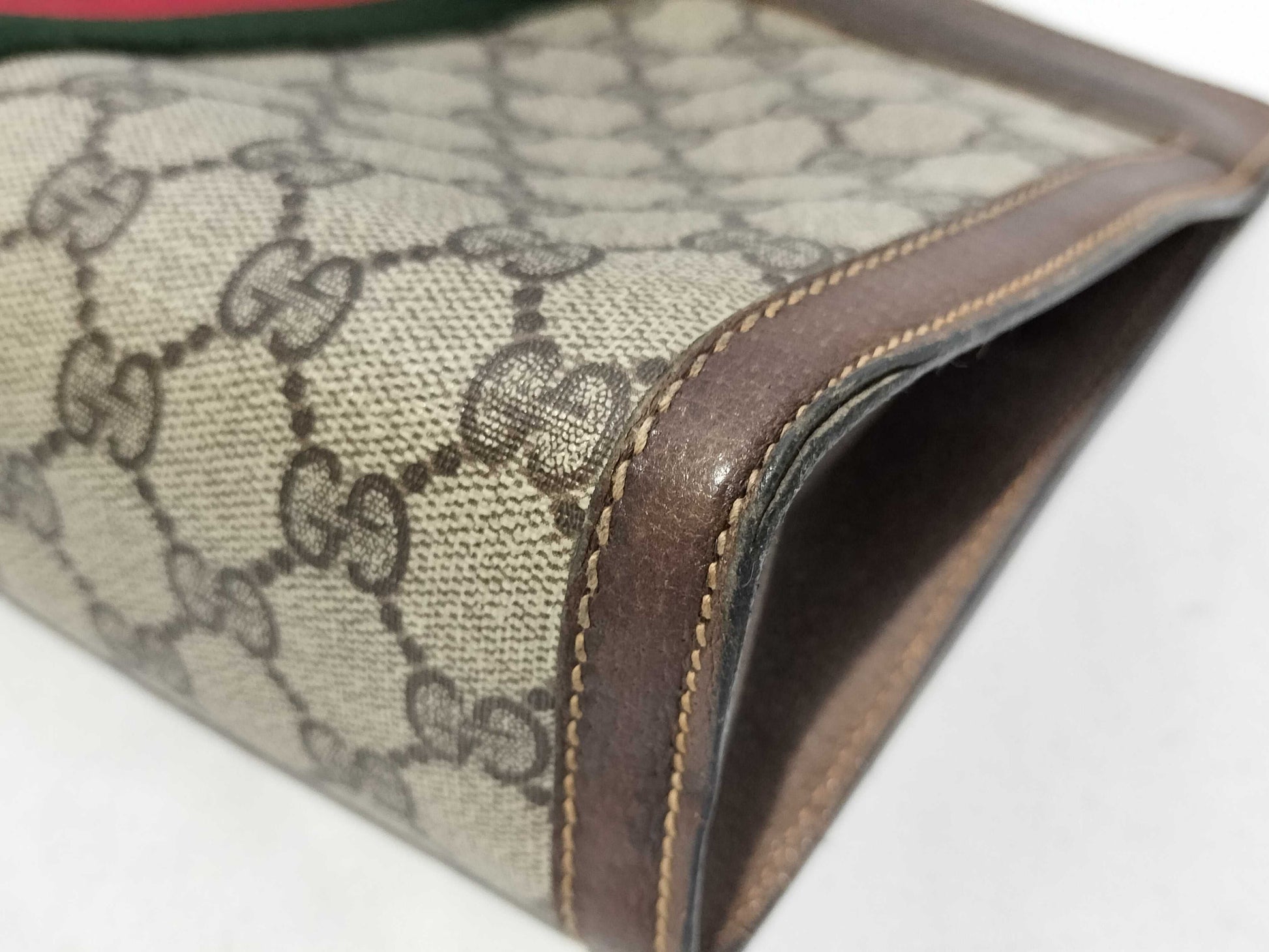 GUCCI GG PVC GG Pattern Sherry Line Clutch Bag