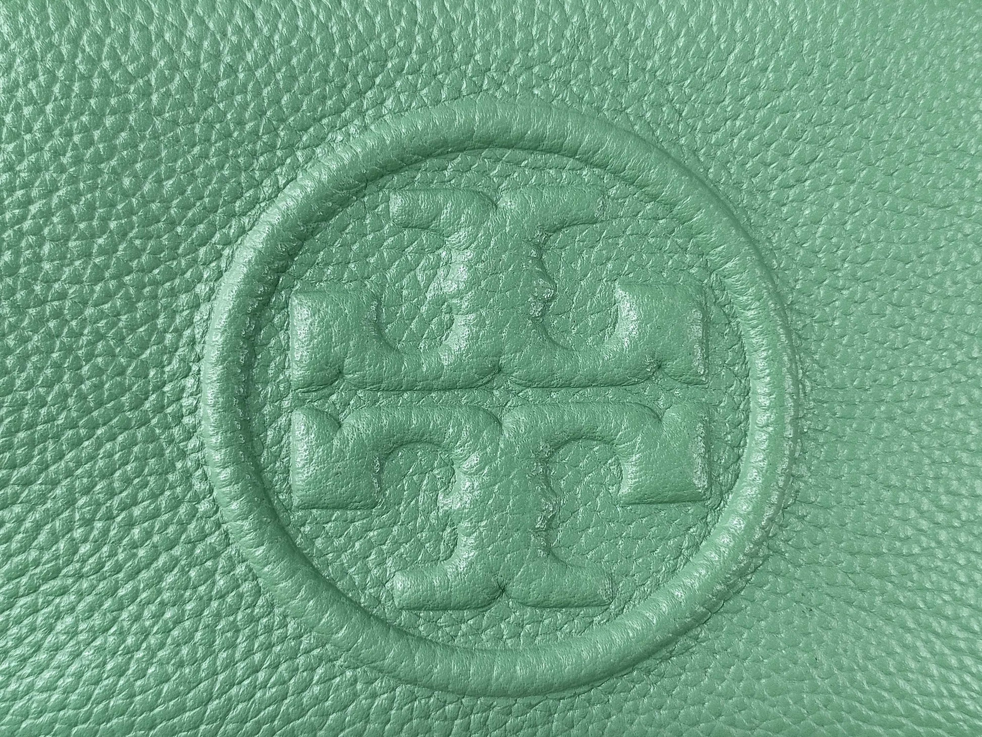 Tory Burch Leather Logo Shoulder Bag Green