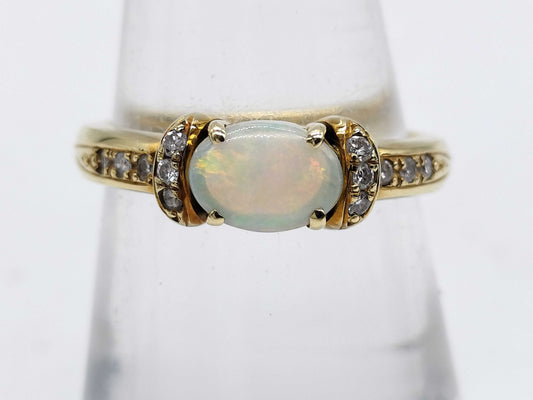 Opal D 0.12ct K18 4.0g Ring 