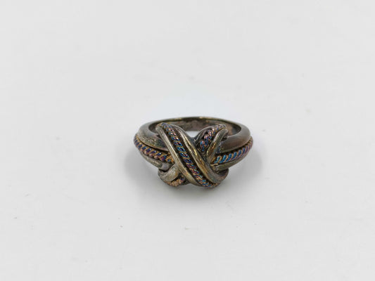 Tiffany & Co. SV925/K18 Signature Cross Ring 7.3g