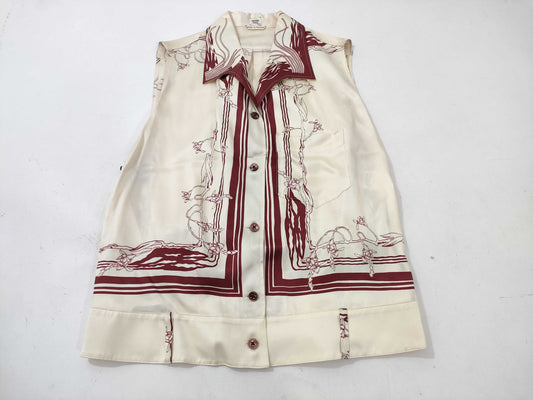 HERMES sleeveless blouse top