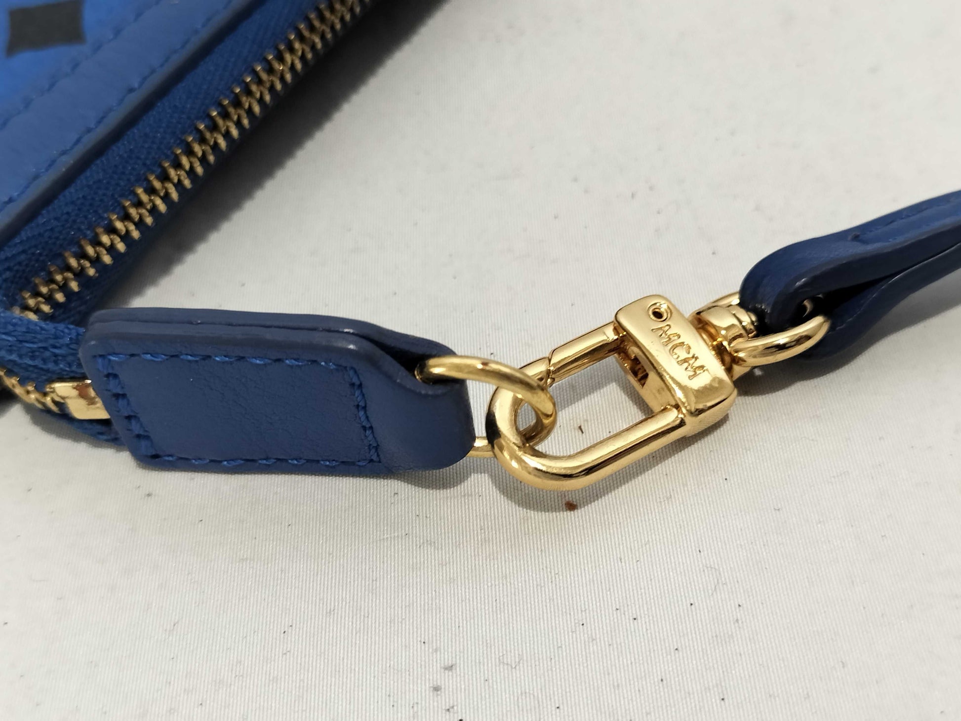 MCM MCM Accessory Pouch Leather Blue Pouch