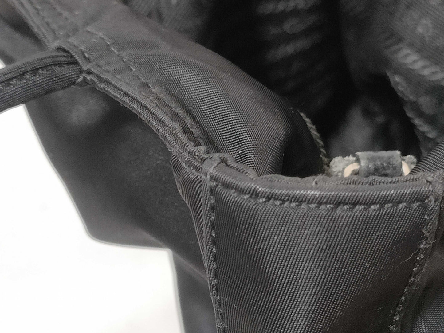PRADA Nylon Triangle Logo Tote Bag