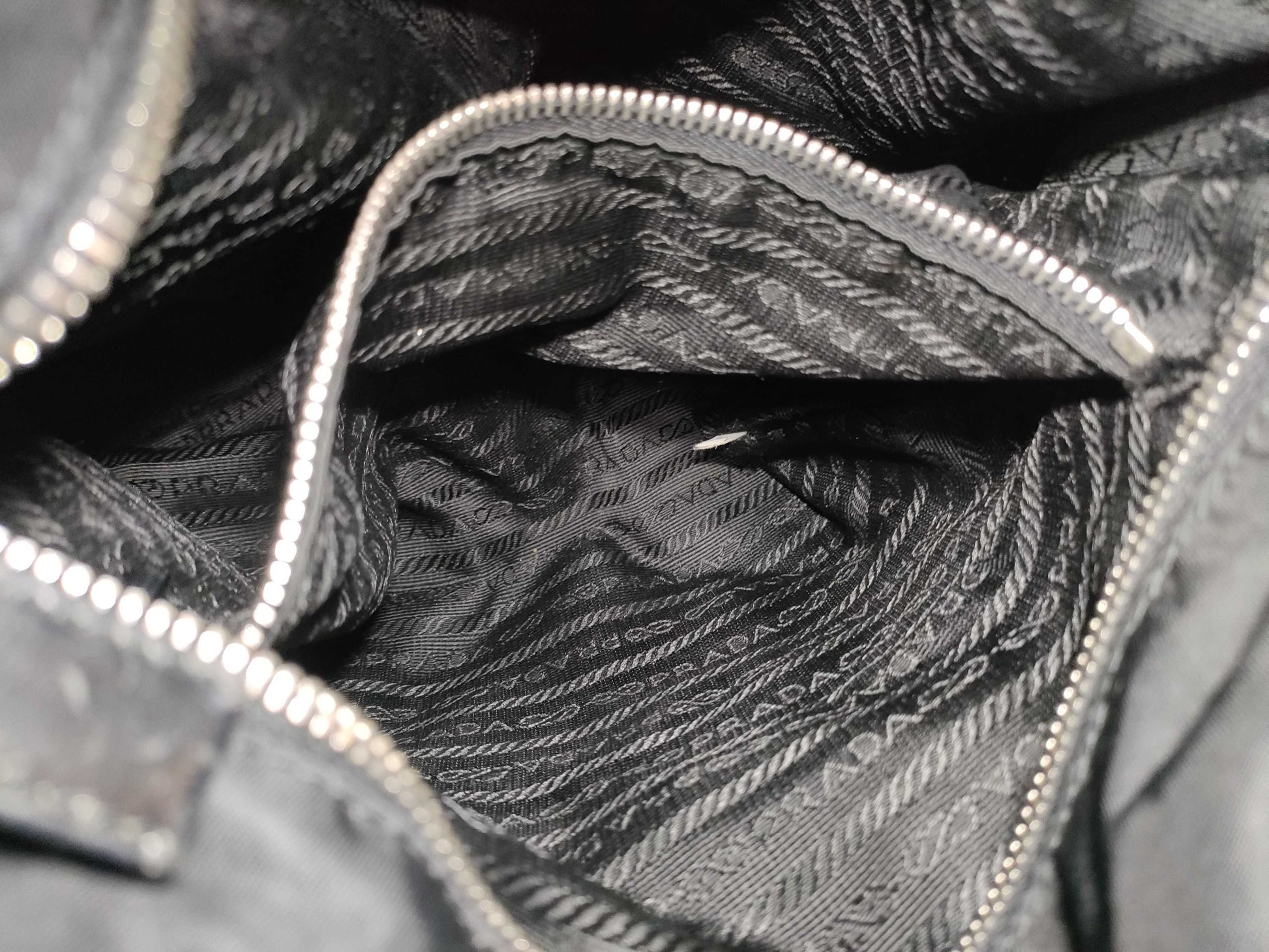 PRADA Nylon Triangle Logo Tote Bag