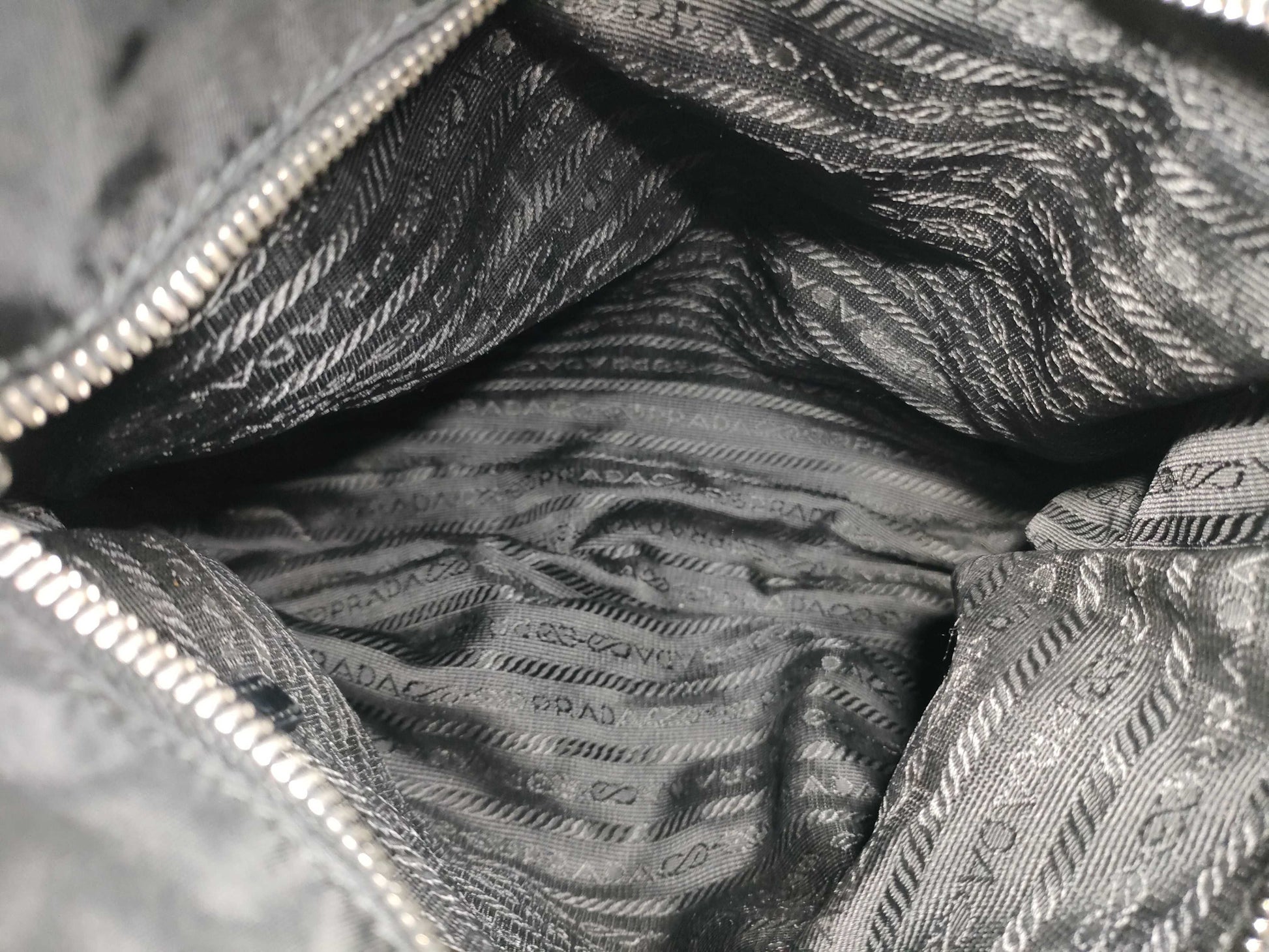 PRADA Nylon Triangle Logo Tote Bag