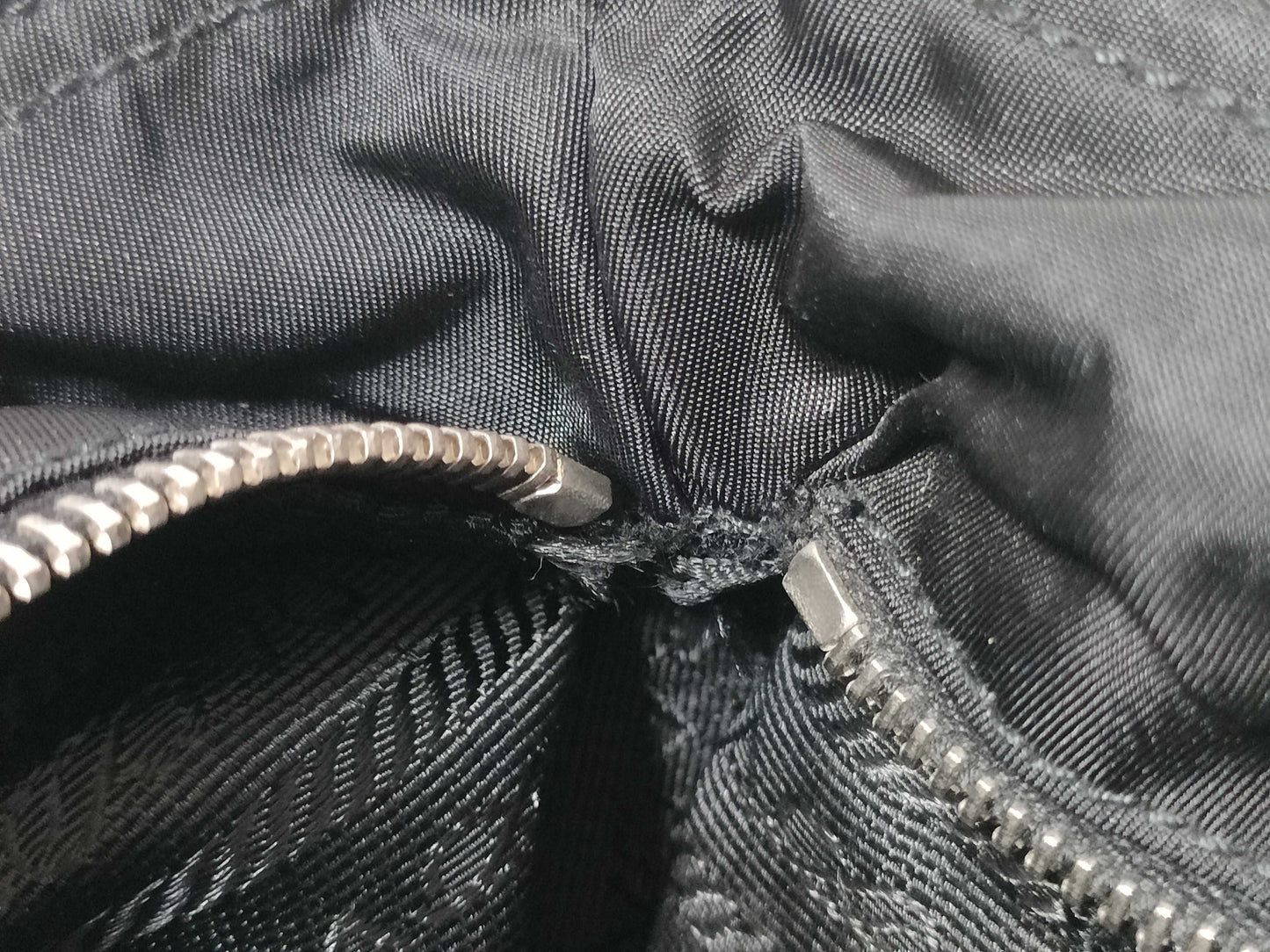 PRADA Nylon Triangle Logo Tote Bag