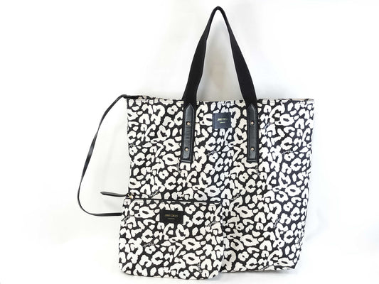 JIMMY CHOO Candice Nylon Leopard Print Tote Bag