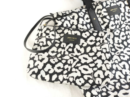 JIMMY CHOO Candice Nylon Leopard Print Tote Bag