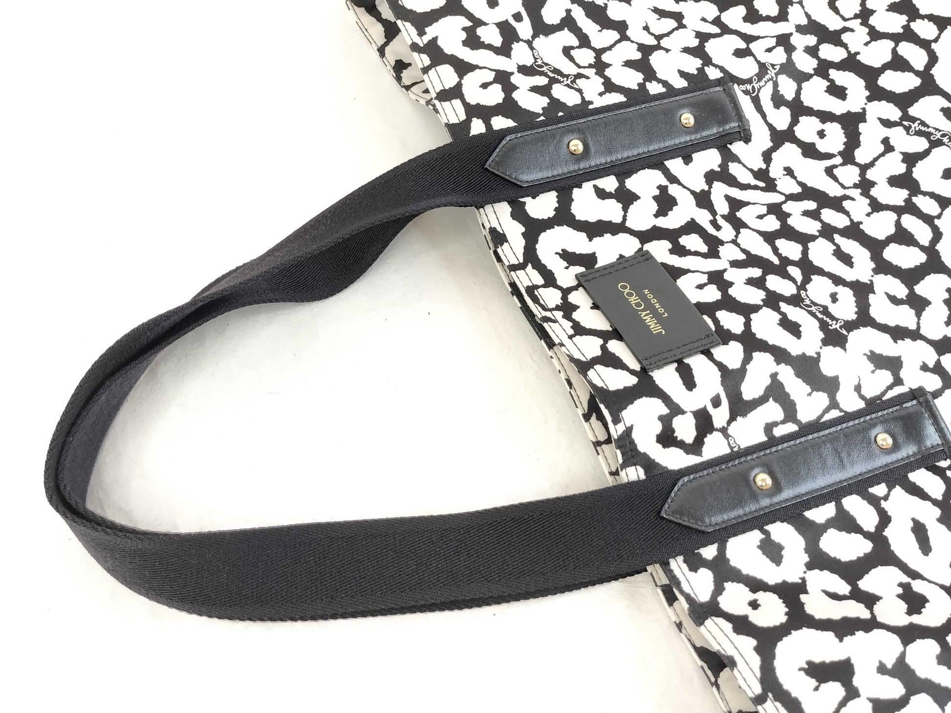 JIMMY CHOO Candice Nylon Leopard Print Tote Bag