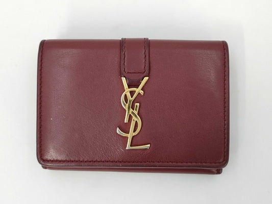 Yves Saint Laurent Tri-fold Wallet Red Wallet