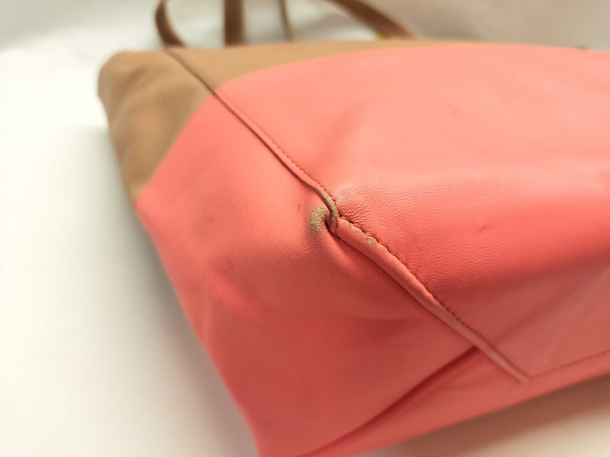 CELINE Cabas Horizontal/Leather Tote Bag/Bicolor Tote Bag