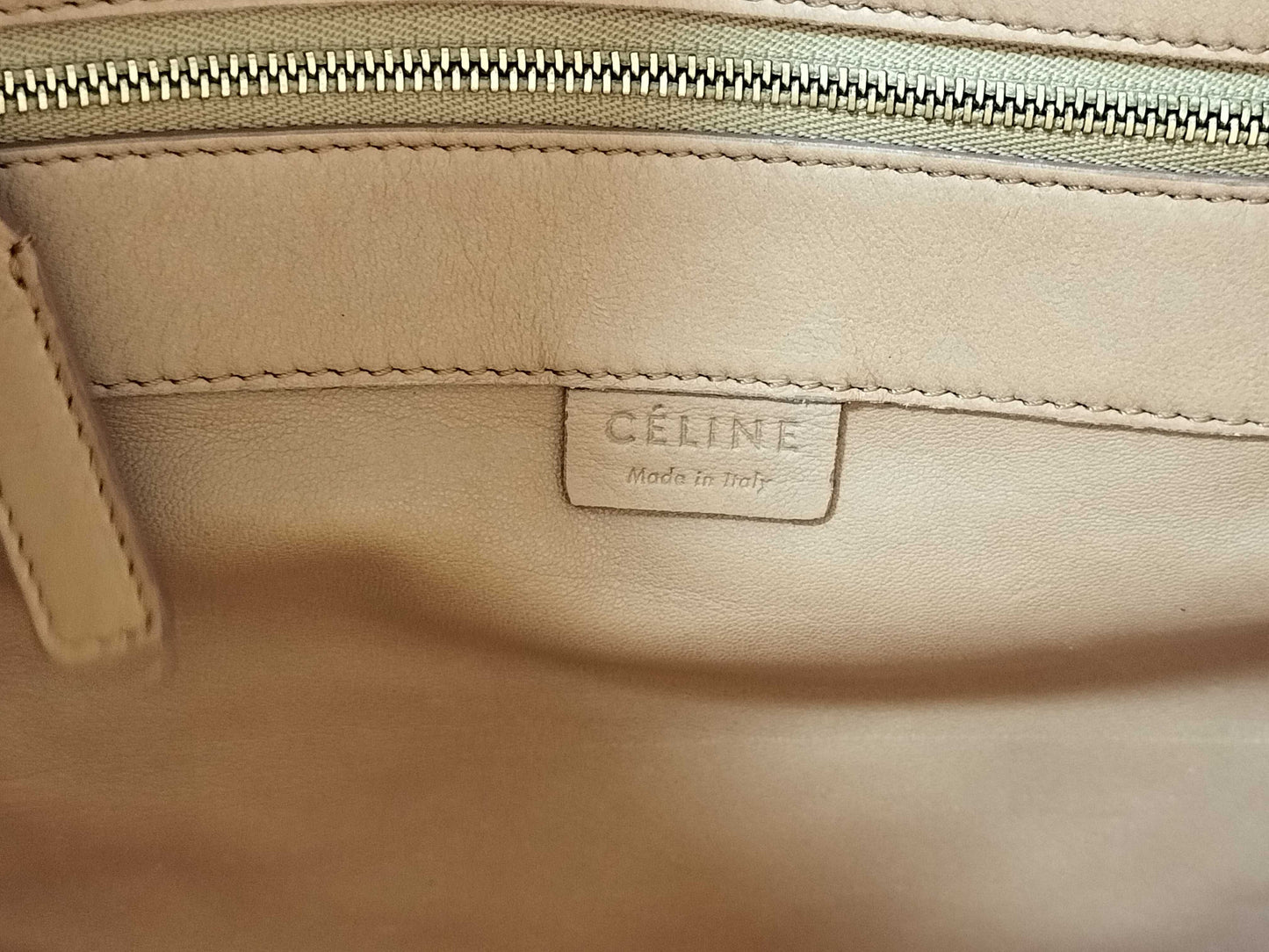 CELINE Cabas Horizontal/Leather Tote Bag/Bicolor Tote Bag