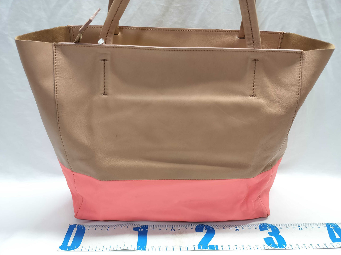 CELINE Cabas Horizontal/Leather Tote Bag/Bicolor Tote Bag