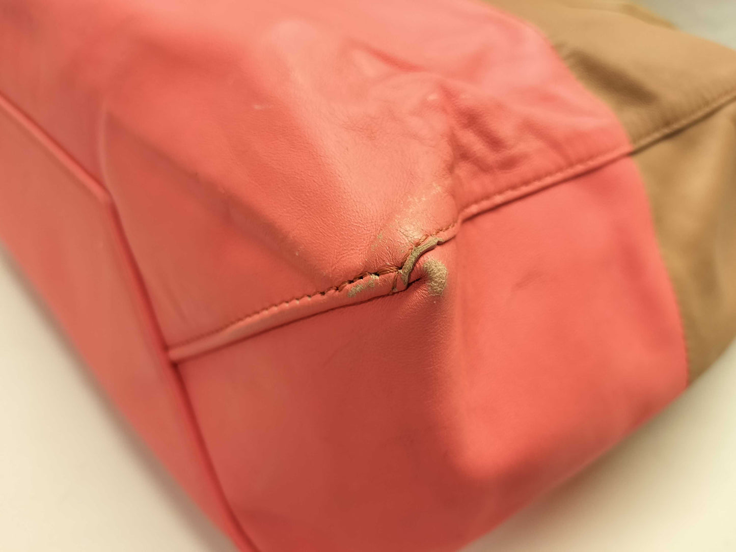 CELINE Cabas Horizontal/Leather Tote Bag/Bicolor Tote Bag