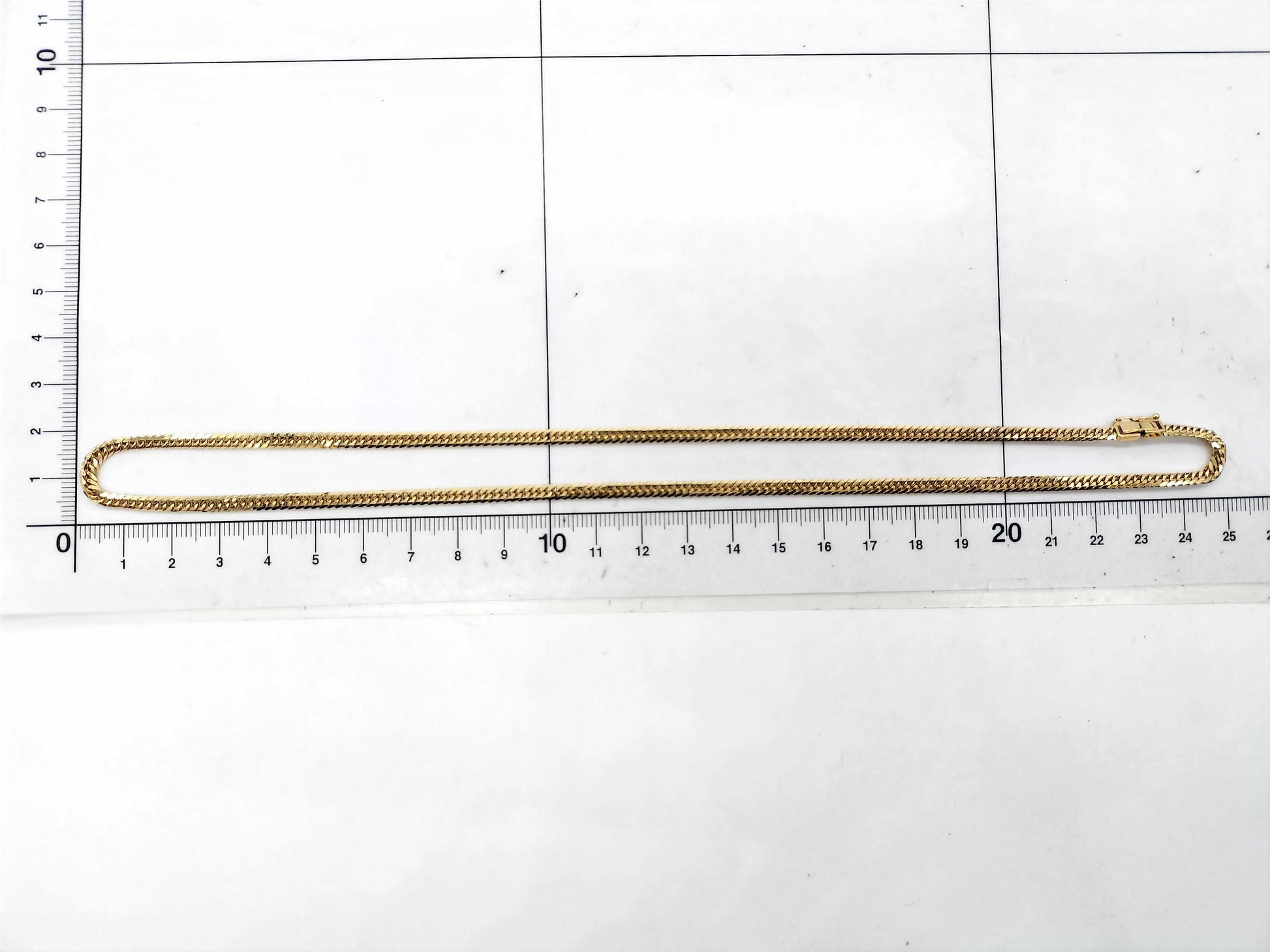 6-sided double 18K gold 20.2g necklace 