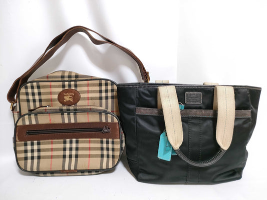 BURBERRY Nova Check Shoulder Bag with Pen Marks *1 / COACH Nylon Handbag *1 / 2-Piece Set Shoulder Bag