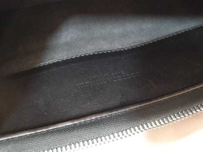 BOTTEGA VENETA Intrecciato Business Bag/Black/Slightly Used/Corner Torn Business Bag