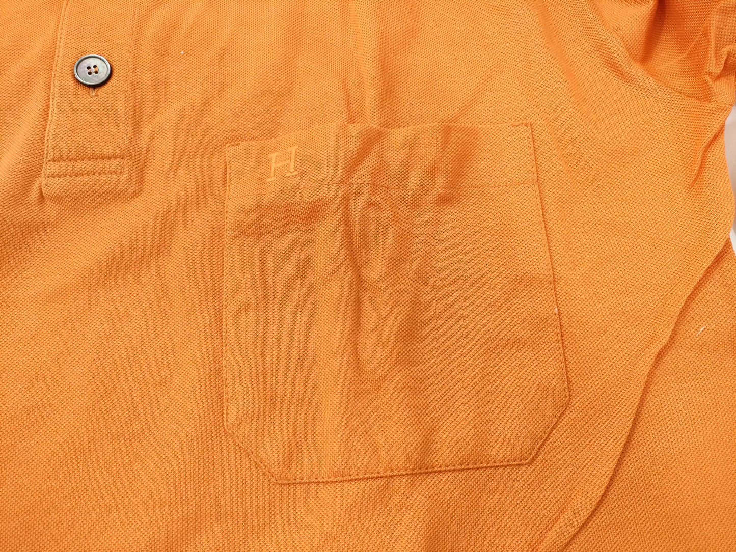 HERMES polo shirt orange tops