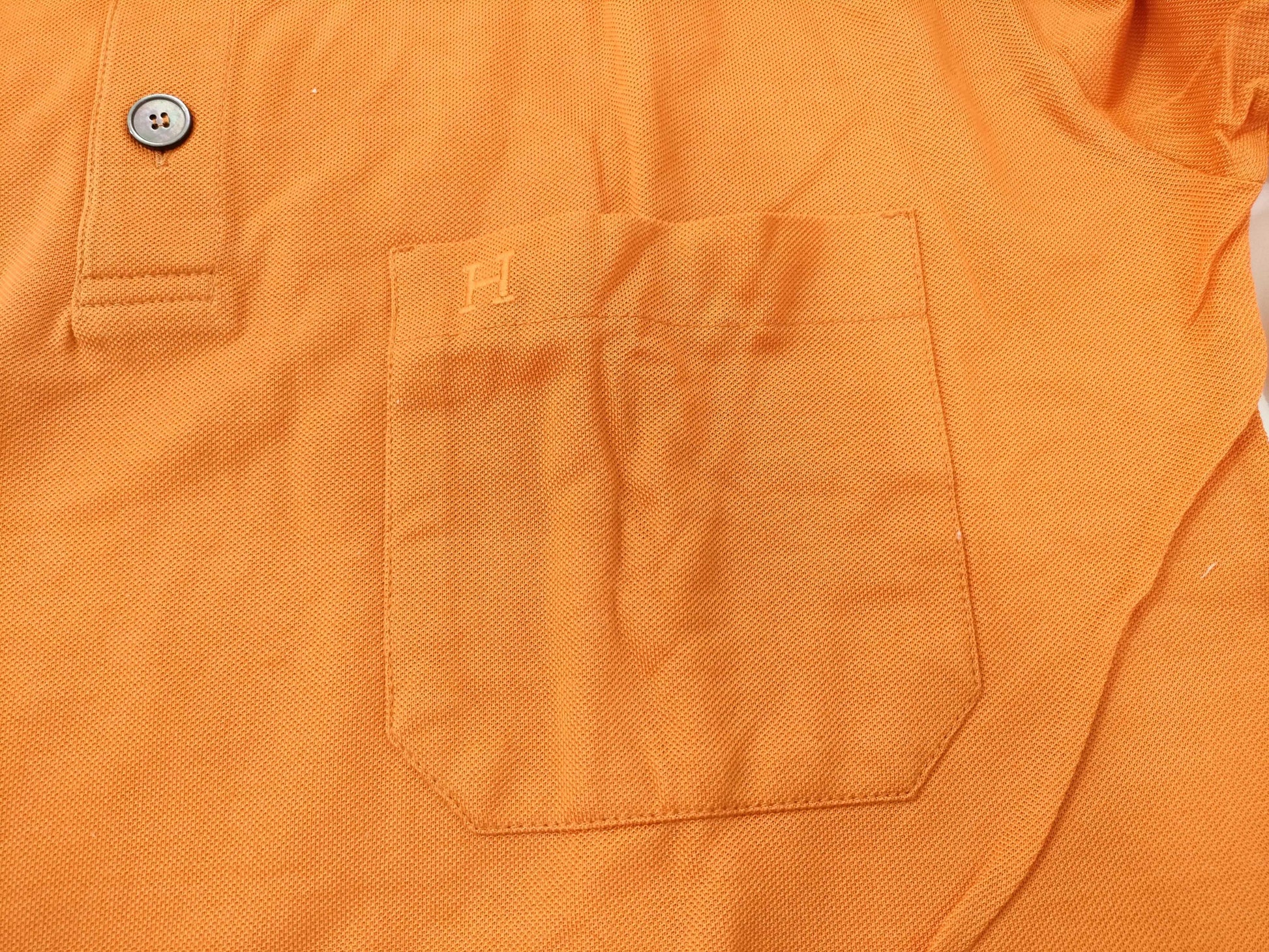 HERMES polo shirt orange tops