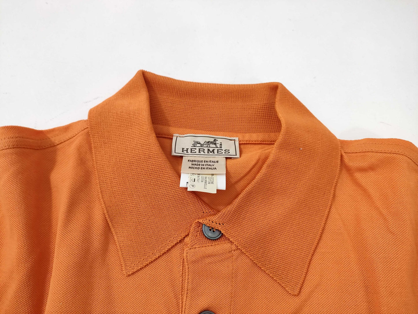 HERMES polo shirt orange tops