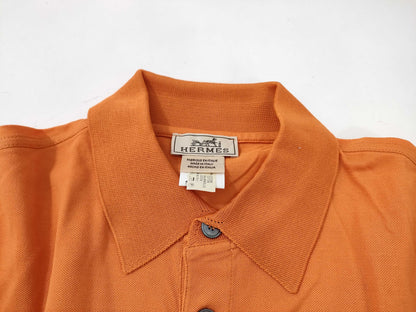 HERMES polo shirt orange tops