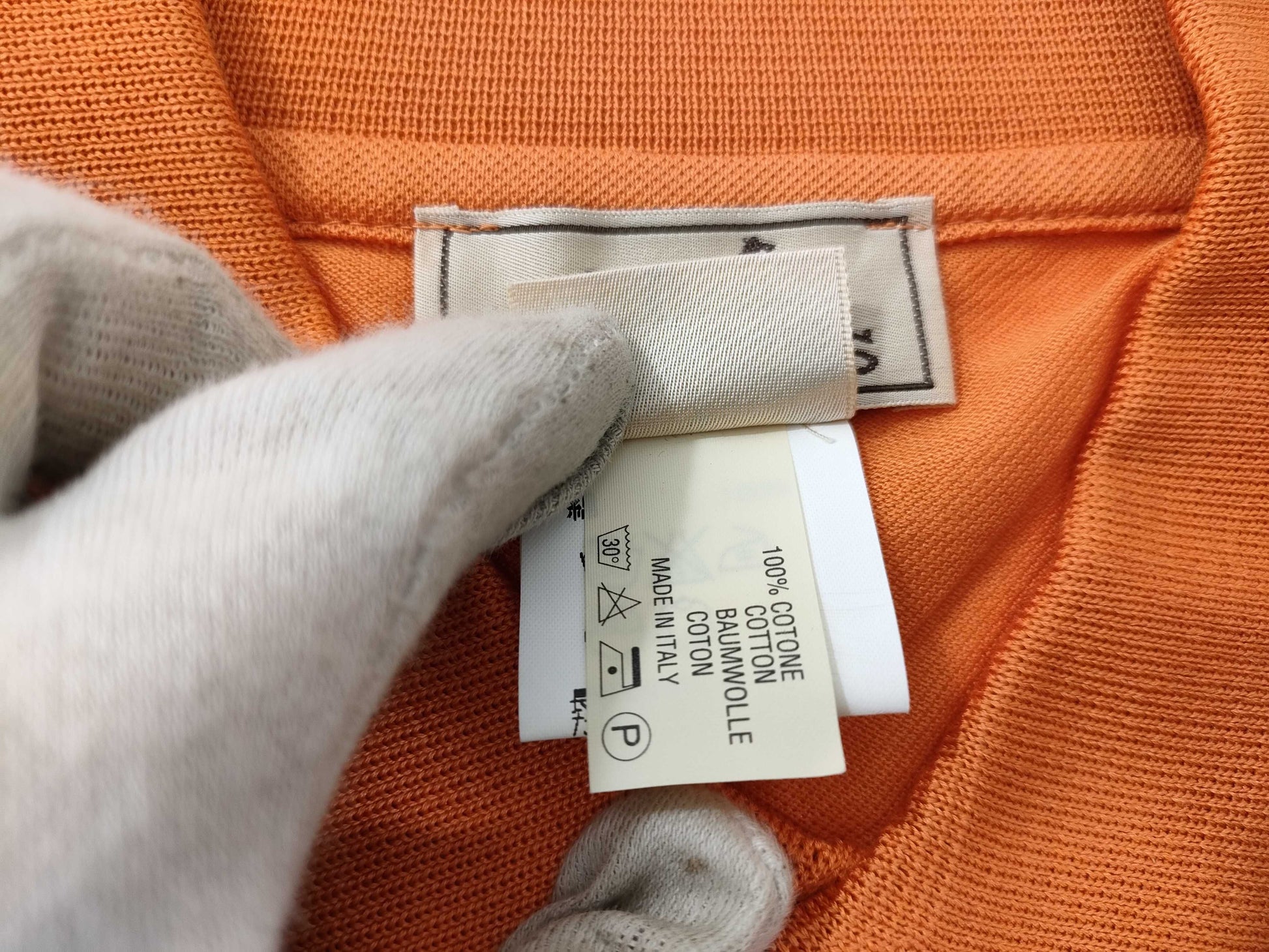 HERMES polo shirt orange tops