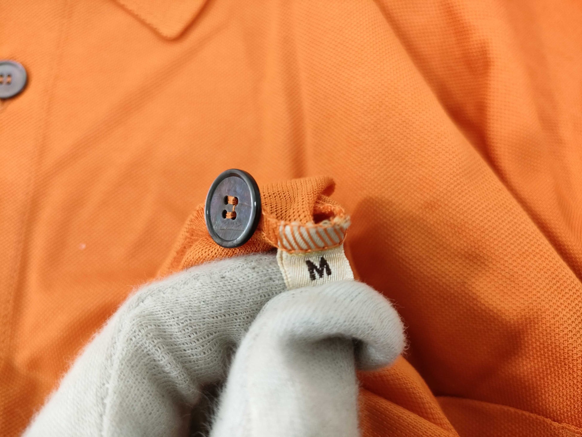 HERMES polo shirt orange tops