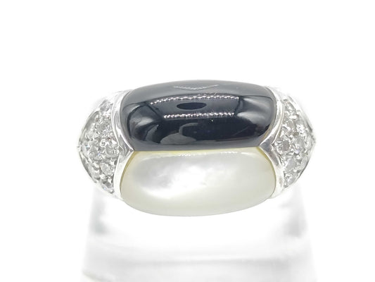 Onyx Shell D0.30ct K18WG 10.4g Ring 